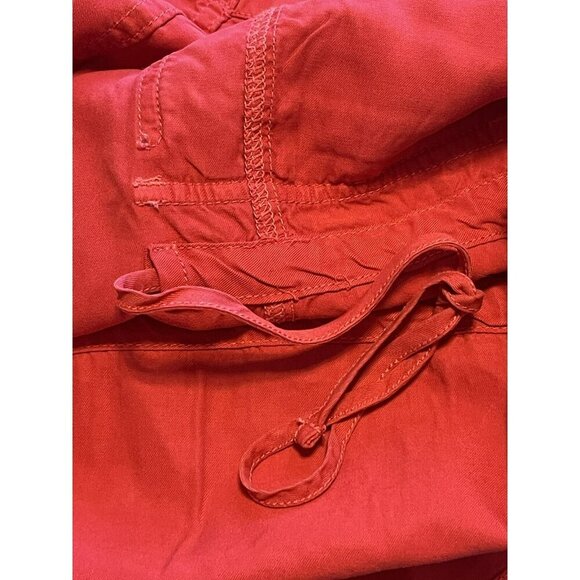 Sanctuary M Lightweight Cherry Red Jacket sinch waist roll tab sleeves snap up - Picture 3 of 6